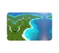 Alfombra de diatomeas con diseño de una isla en el océano | Alfombra resistente al desgaste para cocina, entrada, alfombra de bienvenida, sala de estar