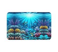Alfombra de diatomeas Submarine Coral Rays | Alfombra resistente al desgaste para cocina, entrada, alfombra de bienvenida, sala de estar