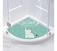 Alfombra de Ducha de Esquina, Alfombra de baño Anti -Moho, de Ducha de mugo de mugo para la Ducha Interior, Alfombrillas de baño de cuadrante con Drenaje, para el Piso del baño, Ancianos