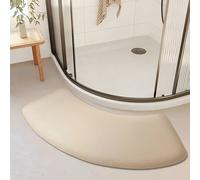 Alfombra de Ducha Semicircular de Color Sólido, Antideslizante para Baño, Tapete Absorbente de Felpa, a Máquina con Respaldo de PVC, Tejido de Pelo , Solo a