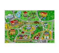 Alfombra de educación para niños, antideslizante, para actividades de juego, alfombra creativa para el aula para niños pequeños, rectangular con patrón colorido, decoración del hogar (D)