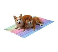 Alfombra de enfriamiento de perros, almohadilla de enfriamiento de mascotas | Manta de enfriamiento de mascotas,23.6 x 35.4 pulgadas Catchón de sueño de gradiente de arcoiris para asientos para el aut