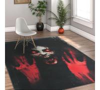 Alfombra de Entrada 180x210cm Alfombras de Zona Horror Ghost Face Lavable Ojos Rojos Marcas de Manos Suaves alfombras de Pelo bajo Mantas góticas de Interior aterradoras para Cocina