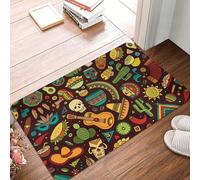 Alfombra de entrada duradera y suave con diseño latinoamericano mexicano Cinco Maracas México Tequila Fiesta Native Fiesta, alfombra de bienvenida, suela de goma para interiores y exteriores, 16 x 24