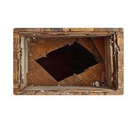 Alfombra de entrada grande lavable a máquina con efecto de engaño visual, adecuada para zonas de alto tráfico, uso en interiores y exteriores, duradera y fácil de limpiar (marrón, 1,40 x 60 cm)