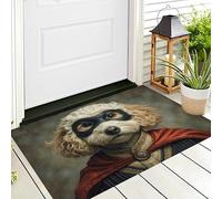 Alfombra De Entrada Rojo Parduzco Cocker Spaniel De Capa,Antideslizante Felpudo De Bienvenida Pintura Al Óleo De Animales Para Puerta Delantera Al Aire Libre Alfombras Limpia Zapatos,70X100Cm