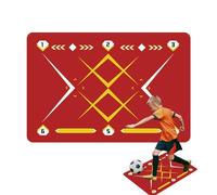 Alfombra de entrenamiento para pasos de fútbol, felpudo de fútbol - Alfombra de ejercicio en forma de L, alfombra de entrenamiento de fútbol silenciosa para adultos, atletas, entrenadores
