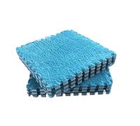 Alfombra de Espuma con Rompecabezas de Felpa 60 uds Alfombra de Felpa Suave Espuma EVA baldosas Ejercicio entrelazadas y Suelo 30 * 30 CM(Blue)