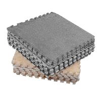 Alfombra de Espuma de Felpa Entrelazada, Suave y Cómoda, Diseño de Bloques de Color, Estilo Rompecabezas, Antideslizante, Gruesa, Segura para Bebés, Material de Vellón Coral para
