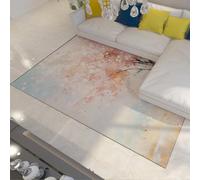 Alfombra de Estilo Retro Bohemio con cerezos cayendo, pétalos de Pelo bajo, moqueta Suave para Interior para salón, Dormitorio, Oficina, Lavable a máquina 150x240cm