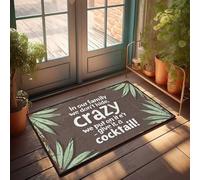 Alfombra de exterior para puerta delantera, con cita divertida: abraza a tu loco con un cóctel! Felpudo para jugadores, accesorios pequeños para exteriores (65 x 90 cm)
