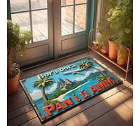 Alfombra de exterior para puerta delantera, diseño de Bora Bora Paradise: un escape tropical con vistas panorámicas, felpudo para jugadores, accesorios pequeños para exteriores (40 x 60 cm)
