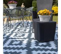 Alfombra de exterior Valiant para patio, jardín y terraza - gris geométrico -...