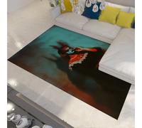 Alfombra de fantasía Oscura mística Mujer de Terror con Cuernos Estilo gótico Decoración de Halloween Felpudo para Pasillo Interior y Exterior Pila Baja 200x300cm