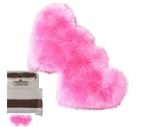 Alfombra De Felpa En Forma De Corazón - Alfombra De Amor Suave Antideslizante, Decorativa De Doble Corazón Lavable De 70x35x2 Cm, Felpudo De Estilo Europeo para La Entrada Del Dormitorio, Pis