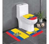 Alfombra de felpa para dormitorio, cocina, bañera, decoración del hogar, bandera de Ecuador, juego de 3 piezas, alfombra absorbente para exteriores,
