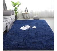 Alfombra de felpa suave moderna de pelo largo para dormitorio, antideslizante, lavable a máquina, sala de estar, habitación de los niños, 140 x 200 cm, acogedora alfombra de suelo