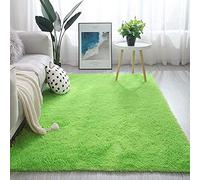 Alfombra de felpa suave moderna de terciopelo para sala de estar y dormitorio, verde, 80 x 200 cm, acogedora alfombra de decoración del hogar, elegante revestimiento de suelo para habitaciones