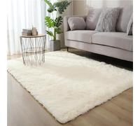 Alfombra de felpa suave y peluda, moderna, de pelo largo, para dormitorio, lavable a máquina, antideslizante, para sala de estar, acogedora habitación de los niños, cubierta de suelo (P 160 x 230 cm)