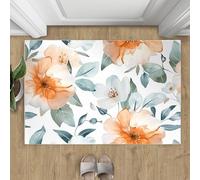 Alfombra de flores naturales para sala de estar, alfombra grande con arte en acuarela, alfombra de dormitorio lavable, antideslizante, decoración del hogar, 160 x 230 cm