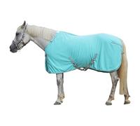 Alfombra de forro polar para caballos - Alfombras transpirables que absorben el sudor con cuello ajustable - Alfombras térmicas ligeras de forro polar para caballos para después del ejercicio, viajes
