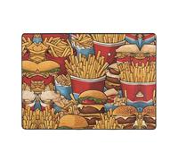 Alfombra de franela con texto en inglés "Lots of Cute Fries", 80 x 58 pulgadas, resistente a las manchas, decoración del hogar, dormitorio, oficina