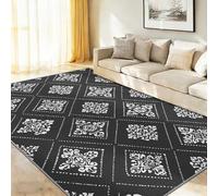 Alfombra De Franela Gris Oscuro - Tradición Formas Geométricas Rombos Patrones Patrón Antideslizante Alfombras Decorativa, 60 x 90 cm Suaves Alfombra para Sala de Estar Sofá Dormitorio