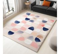 Alfombra de franela multicolor geométrica moderna para salón, dormitorio, adolescente, mujer, lavable, antideslizante, 180 x 240 cm