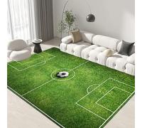 Alfombra de fútbol, 80 x 120 cm, diseño de campo de fútbol, color verde, para fútbol, campo de fútbol, campo de juego, sala de juegos
