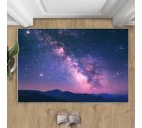 Alfombra de galaxia, alfombra de cielo estrellado, grande, alfombra de dormitorio de la Vía Láctea, lavable, antideslizante, decoración del hogar, 140 x 200 cm