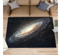 Alfombra de galaxia espiral grande - 160 x 230 cm, alfombra de área de galaxia remolino para dormitorio, alfombra de suelo de nebulosa cósmica, no se desprende, para guardería, oficina, sala de juegos
