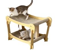 Alfombra de garras para gatos - Rascador moderno de 2 capas con asiento y nicho | Protege muebles para alfombras, sofá o pared casa apartamento