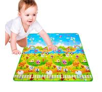 Alfombra de gateo para niños pequeños,Alfombra suave para bebés - Tapete de juego para suelo infantil, plegable, impermeable, grande, 71x79 pulgadas, tapete de espuma EVA para niños, desde recién naci
