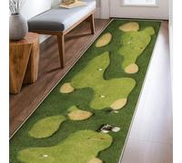 Alfombra de golf deportiva al aire libre, banderas verdes, de pelo bajo, estética, rectangular, para cocina, entrada, mesita de noche, lavandería, decoración de 2 x 8 pies