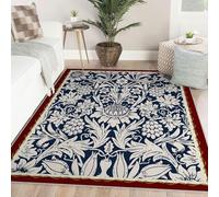 Alfombra de guardería lavable estilo jardín Alfombras arte tradicionales para sala estar Patio Tulipes Et Feuilles Pattern suaves delgada plegable resistente a las manchas dormitorio grande 160x200cm