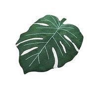 Alfombra de Hoja de Monstera para Baño, Alfombra de Baño Antideslizante con Forma de Hoja de Planta, Alfombra de Baño Verde Suave para Felpudos, Decoración de Fiesta de Cumpleaños de(80x120CM)