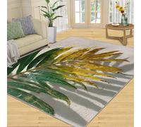 Alfombra de Hoja de Palma, 200 x 290 cm, Grande, Lavable, Plantas Tropicales, alfombras para Sala de Estar, Suave, Pelo bajo, Antideslizante, moqueta para Dormitorio, decoración del hogar