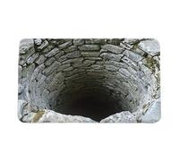 Alfombra de ilusión óptica 3D - Felpudo antideslizante absorbente con diseño de abismo ladrillos piedra | lavable a máquina para entrada exterior y puerta de entrada al baño dormitorio, balcón