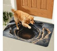 Alfombra de ilusión óptica 3D realista, el perro tiene miedo de la alfombra 3D, alfombra que parece un agujero, trampa ilusión óptica, felpudo antideslizante sin fondo, ideal para entrada de puerta