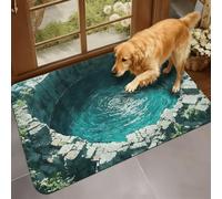 Alfombra de ilusión óptica 3D realista, el perro tiene miedo de la alfombra 3D, alfombra que parece un agujero, trampa ilusión óptica, felpudo antideslizante sin fondo, ideal para entrada de puerta