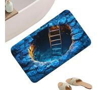 Alfombra de ilusión óptica, con diseño de agujero fresco y suelo antideslizante, alfombra 3D, también adecuada para entrada, baño, cocina, interior y Halloween