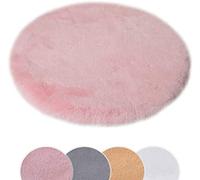 Alfombra de imitación de Piel de Conejo,Antideslizante Artificial Alfombra, excelente Piel sintética de Calidad Alfombra de Lana ，Adecuado para salón Dormitorio baño sofá Silla cojín (Rosa, 30x30cm)