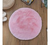 Alfombra de imitación de Piel de Conejo,Antideslizante Artificial Alfombra, excelente Piel sintética de Calidad Alfombra de Lana ，Adecuado para salón Dormitorio baño sofá Silla cojín (Rosa, 60x60cm)