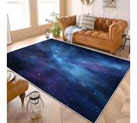 Alfombra de Interior 120x170 cm Imagen de Un Cielo Estrellado Y La VíA LáCtea Alfombras de Pelo Corto Antideslizantes Azul Alfombra Moderna para Sala de Estar, Entrada, Comedor y Zonas de Paso