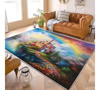 Alfombra de Interior de 120x170 cm DiversióN En El Castillo de Los SueñOs Suave y Cómoda, Alfombra de Pelo Corto Vistoso Base Antideslizante Ideal para Salones, Dormitorios y Pasillos
