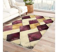 Alfombra de interior lavable con diseño abstracto de ladrillo 3D para cocina, dormitorio y comedor, diseño antideslizante, color rojo, 180 x 240 cm, decoración elegante y funcional para el hogar