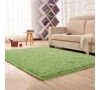 Alfombra de interior suave y acogedora para decoración moderna del hogar, sala de estar, cocina, zona de juegos, lavable (160 x 90 cm, verde)