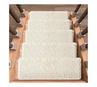 Alfombra de Interior Suave y Redondeada con Borde Redondeado, Ultra Suave, para escalones de Madera, Antideslizante, Cinta Antideslizante, Lavable Reutilizable(B 6PCS,25.6x9.4x1.2)