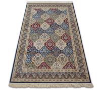 Alfombra de jacquard WINDSOR 22937 Rosetón Franjas Tradicional azul oscuro 120x170 cm