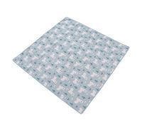 Alfombra de Juego Acolchada 110x110 cm Fibra de Poliéster Azul, Alfombra Plegable Reversible para Bebés y Niños Pequeños, Ideal para Gatear y Protección en Suelo